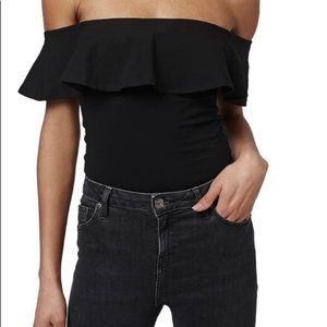 TopShop Ruffle Off the Shoulder Bodysuit